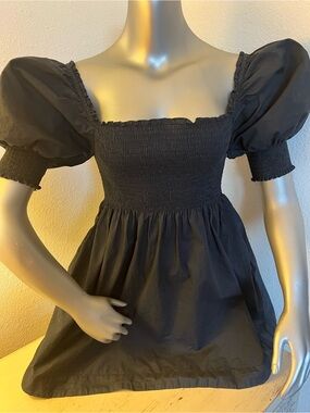 Hill House Home Nap Dress mini black cotton sz Small